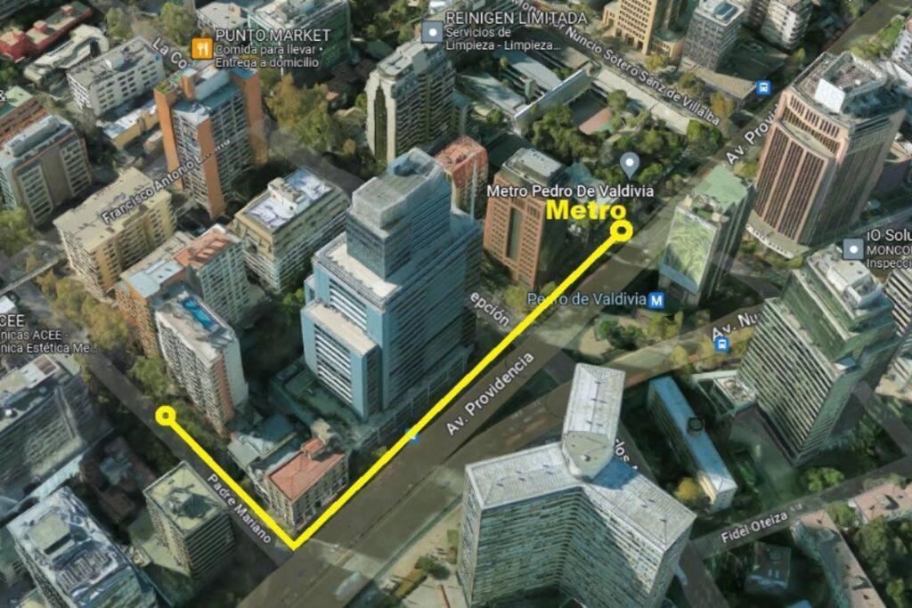 サンティアゴProvidencia A Pasos Del Metro Pedro De Valdiviaアパートメント エクステリア 写真